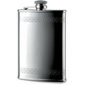8 Oz. Shiny Stainless Steel Flask w/ Goth Border